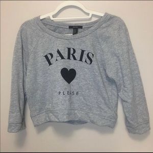Forever 21 Grey cropped sweatshirt women’s size M